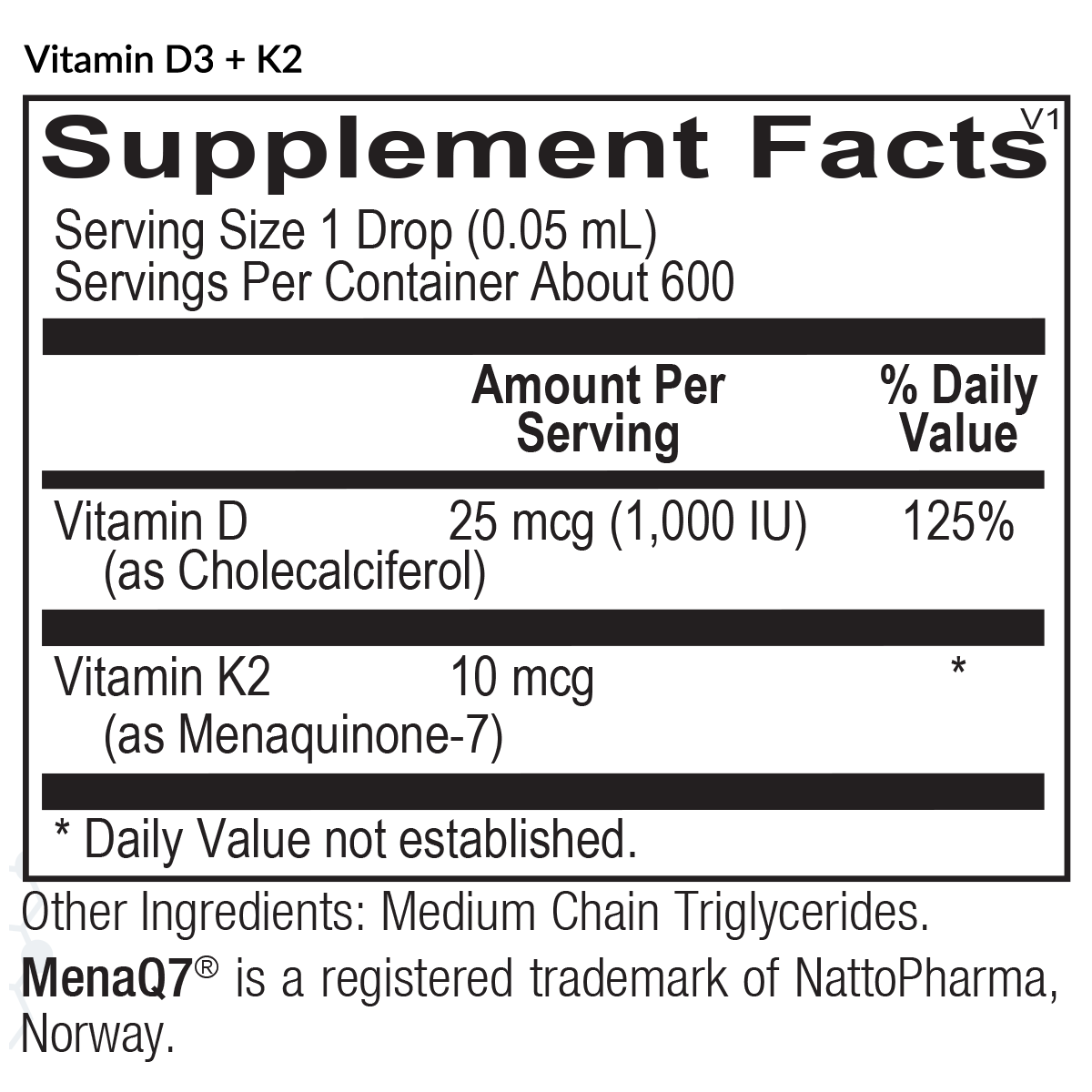 Vitamin D3 + K2